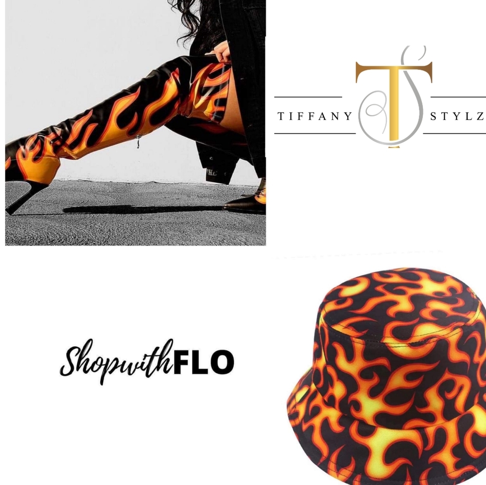 Blazing Flame Thigh High Boots